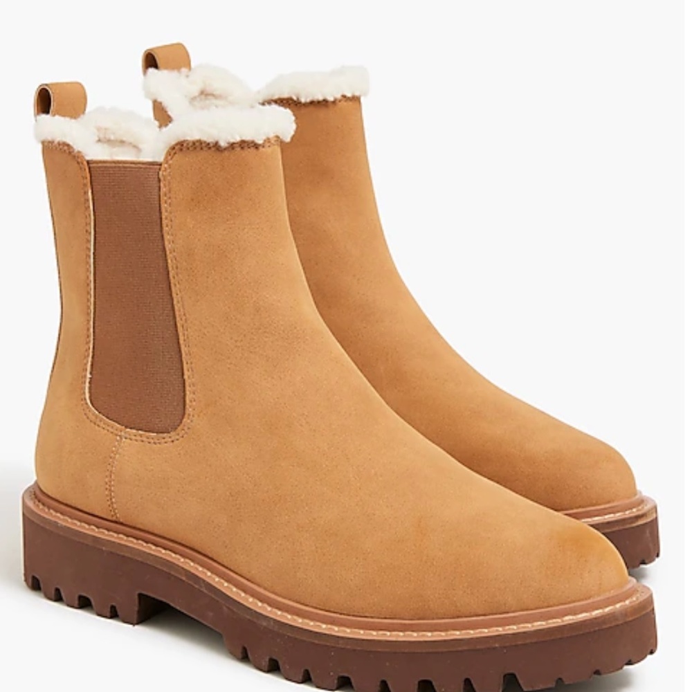 JCREW SIZE 10 NEW LUG SOLE CHELSEA BOOTS FOR WOMEN